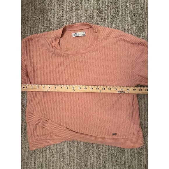 Hollister Women's Pink Ribbed Cropped Pullover Sweater Size M - Picture 4 of 6